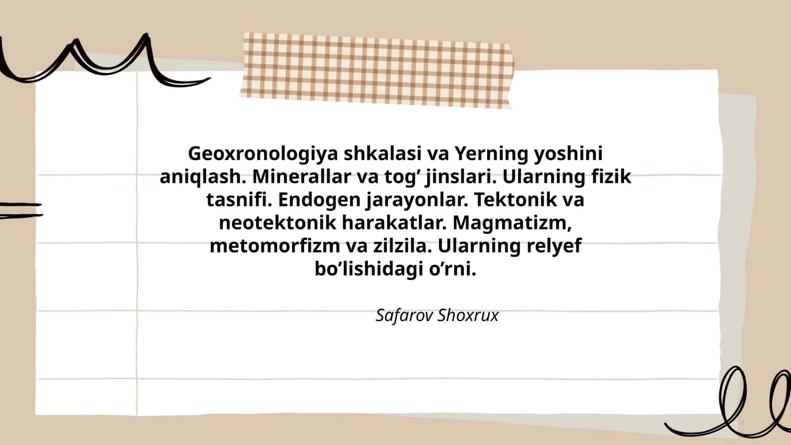 Geoxronologiya shkalasi va Yerning yoshini aniqlash 1