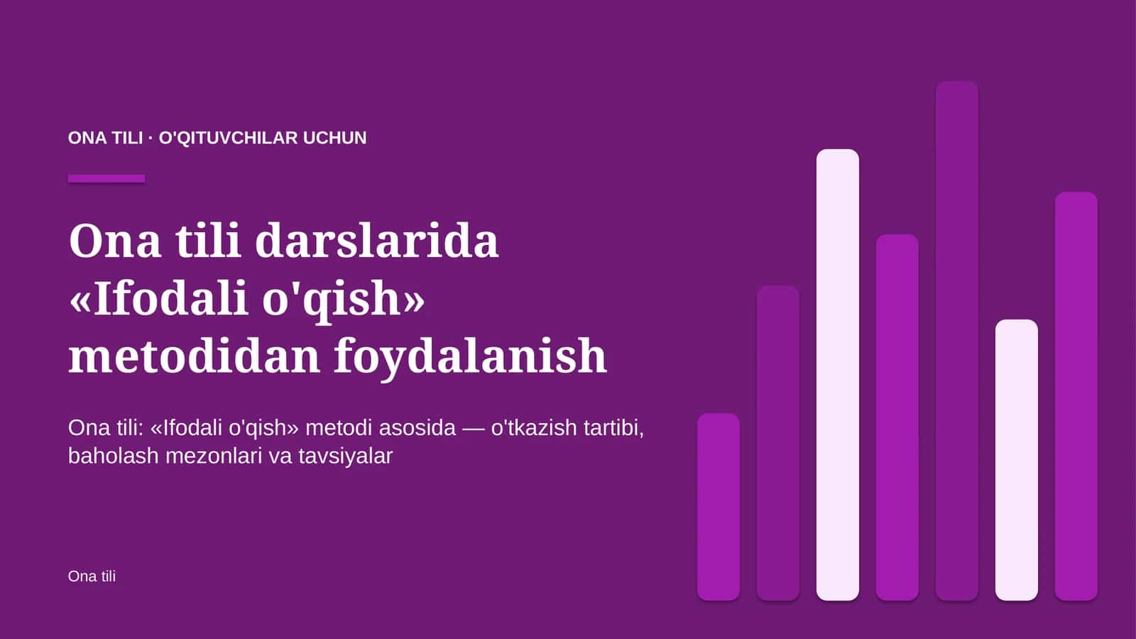 ona tili darslarida ifodali o'qish metodidan foydalanish 3486 1