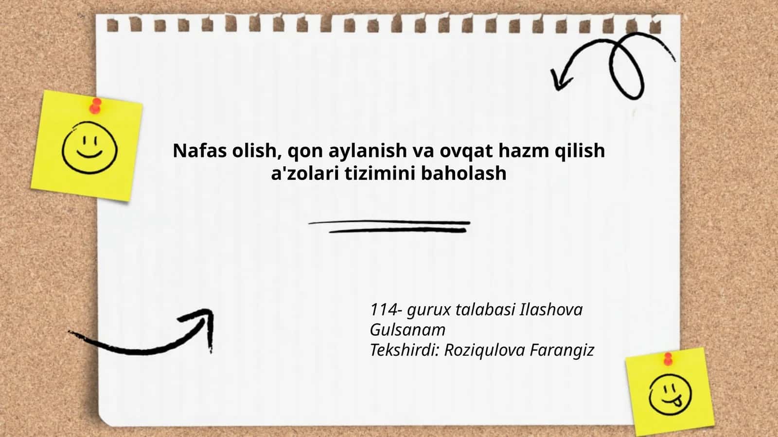 Nafas olish, qon aylanish va ovqat hazm qilish a'zolari tizimini baholash 1