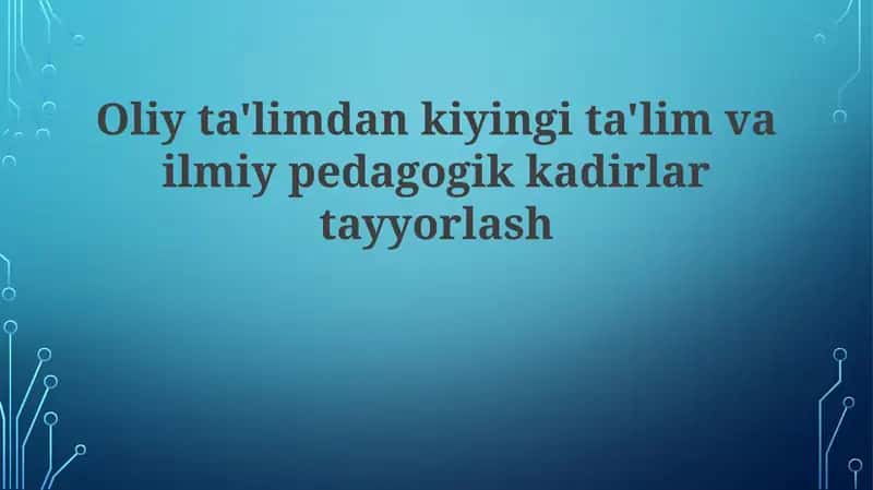 Ilmiy-Pedagogik Kadrlar Malakasini Oshirish 1
