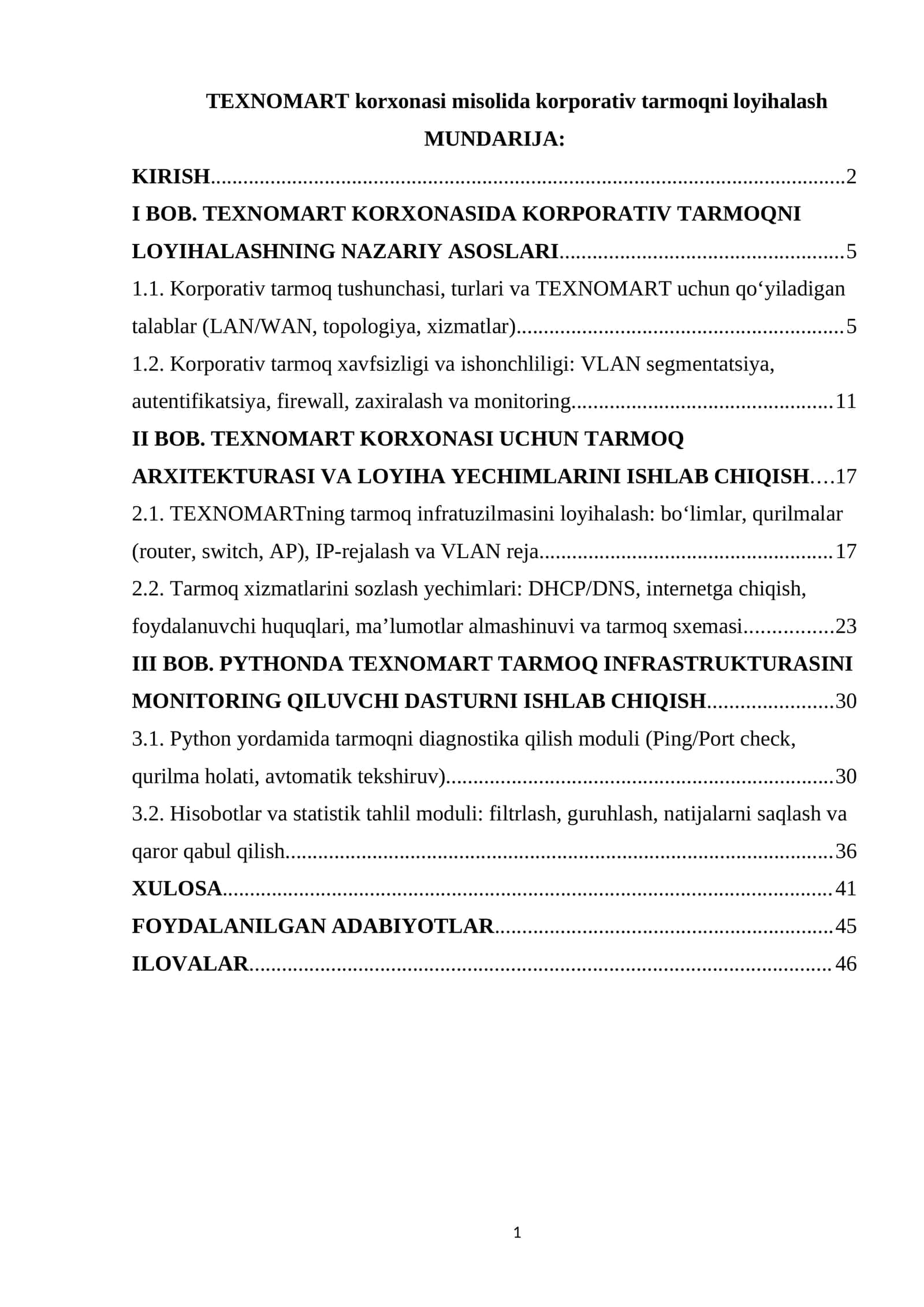 KORPORATIV TARMOQNI LOYIHALASH 1