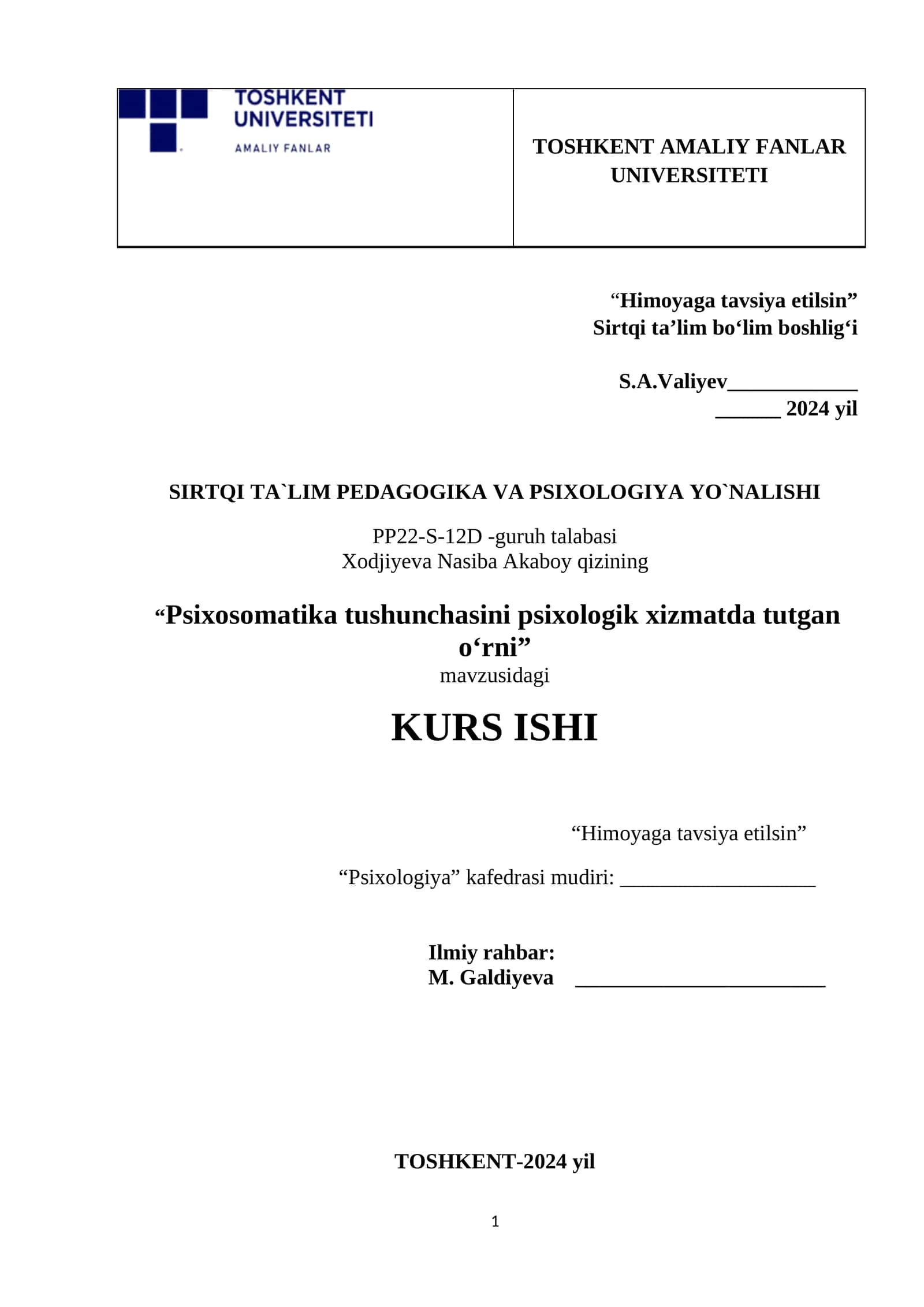 Psixomatika, psixologik xizmat 1