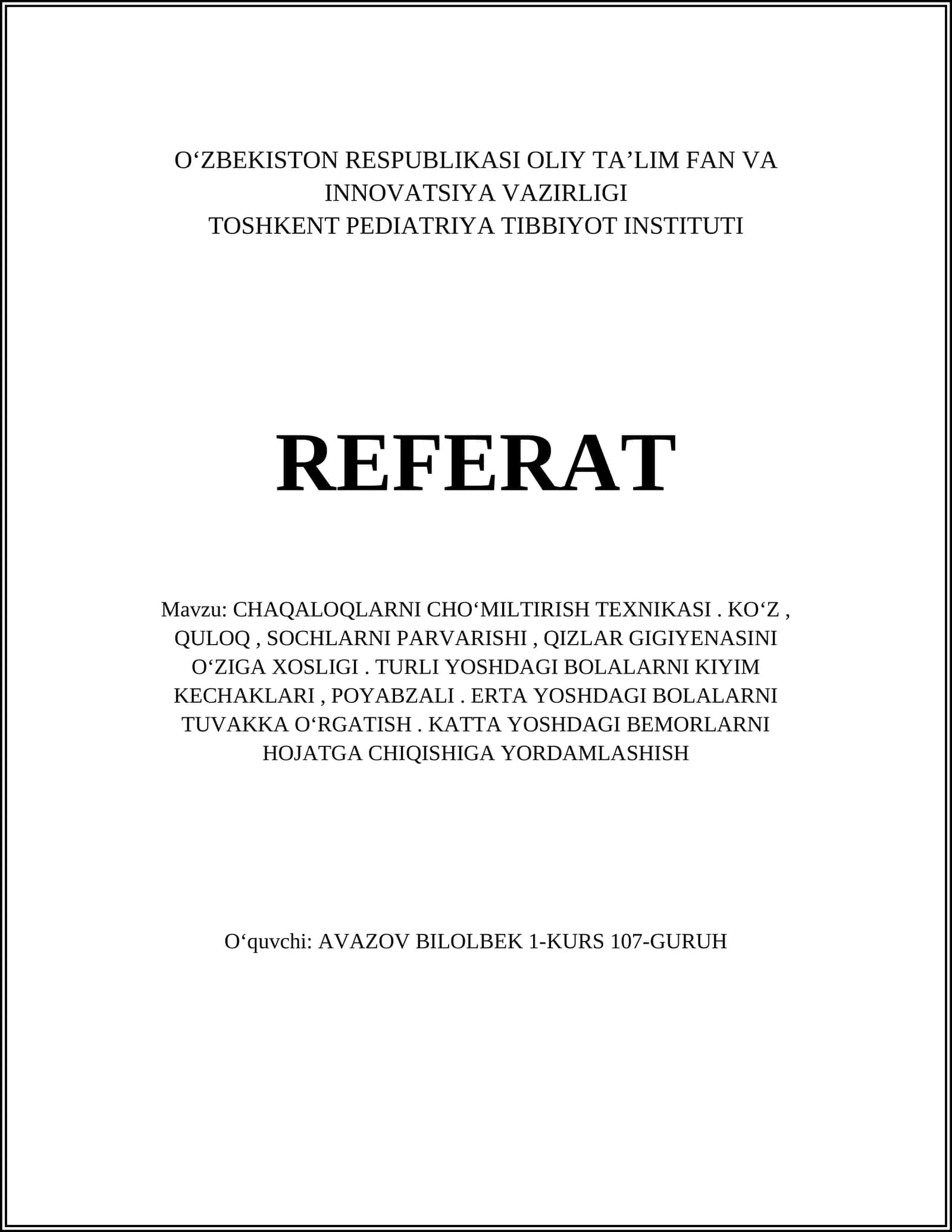 Chaqaloqlarni choʻmiltirish texnikasi 1