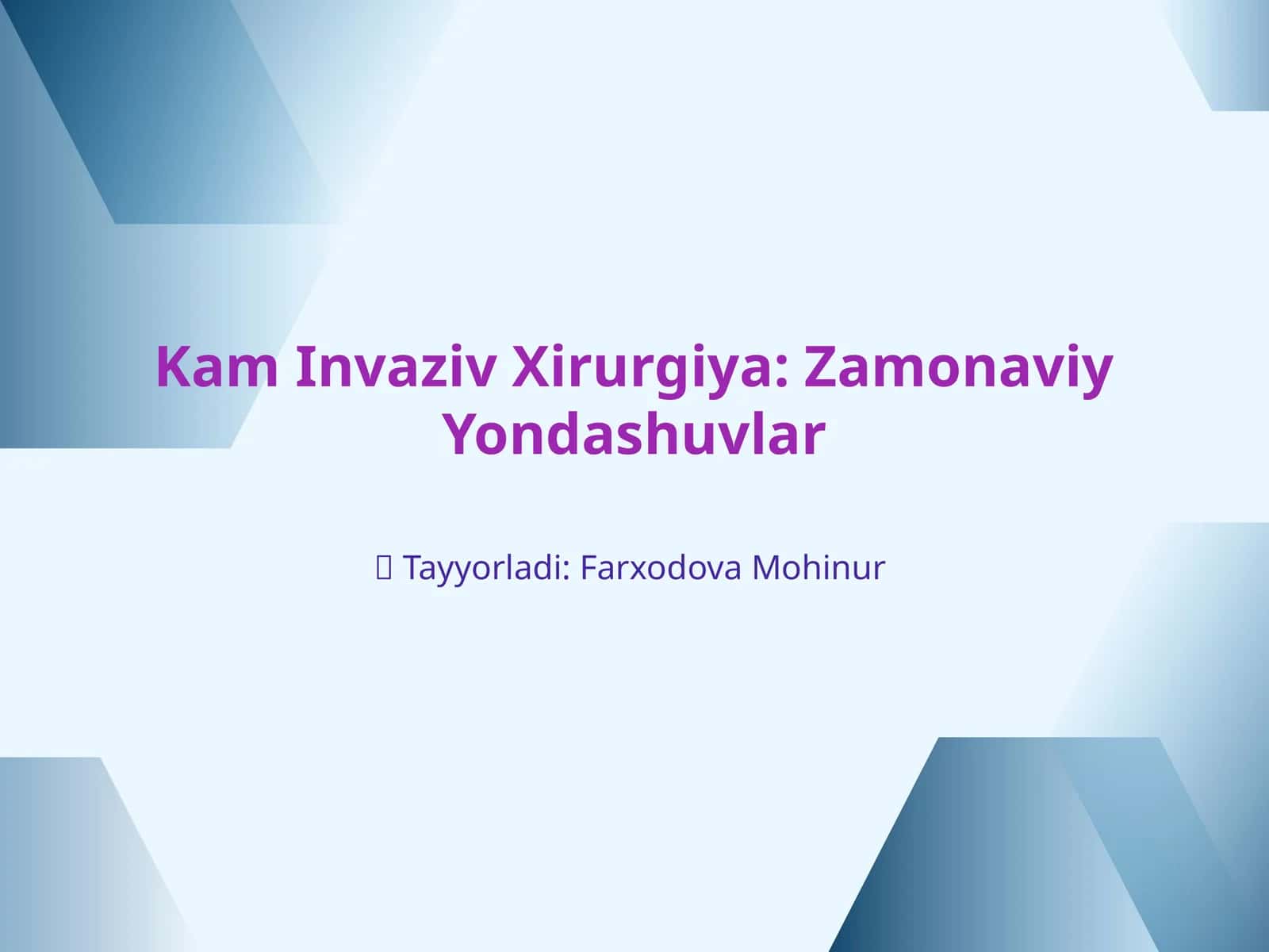 Kam Invaziv Xirurgiya: Zamonaviy Yondashuvlar 1