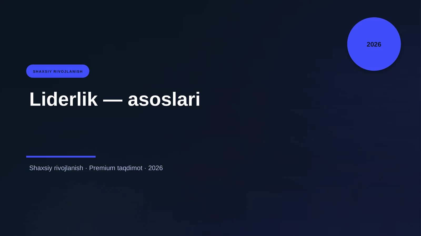 Liderlik — asoslari 1
