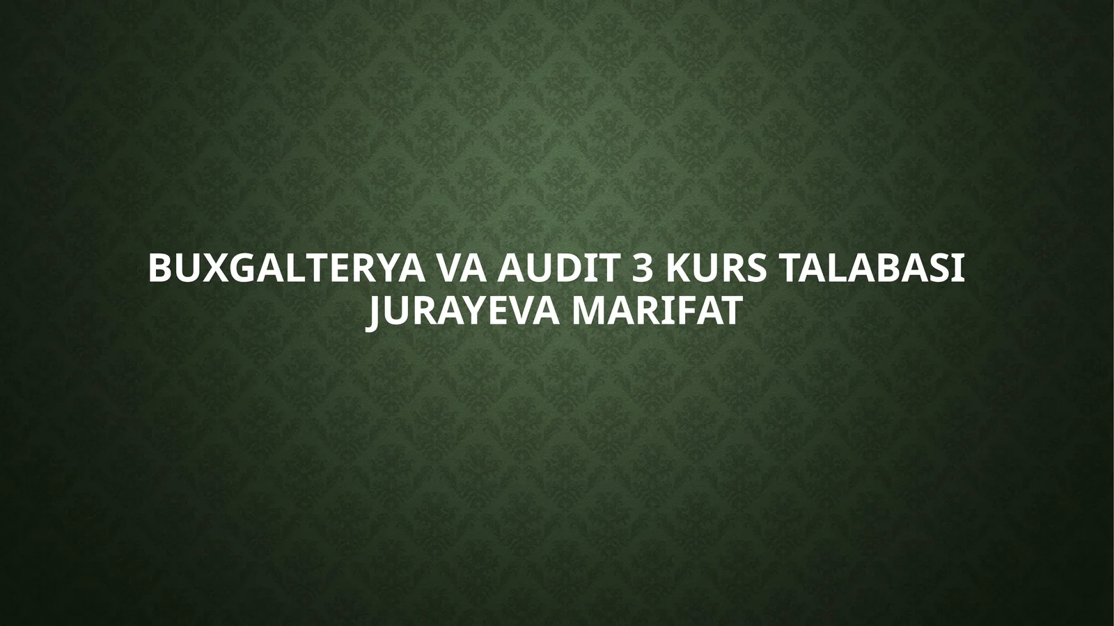 Investitsiyalar hisobi  ✂️ 1