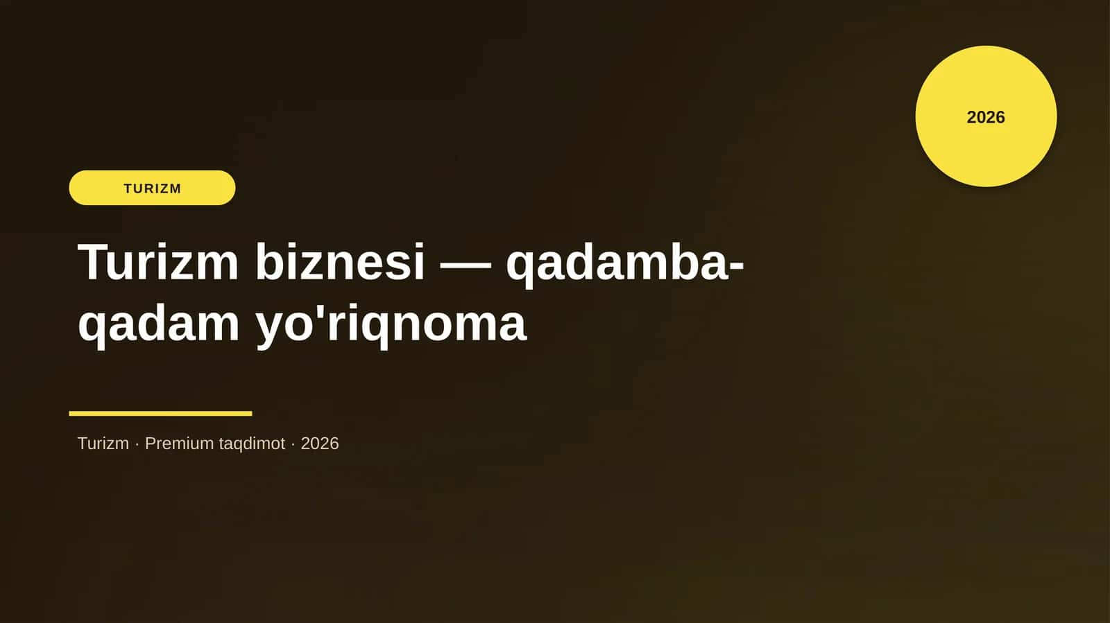 Turizm biznesi — qadamba-qadam yo'riqnoma 1