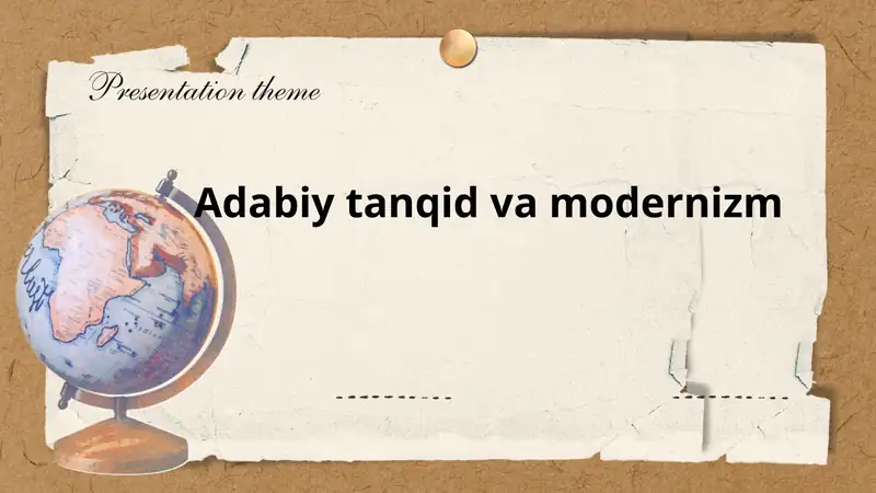 Adabiy tanqid va modernizm 1