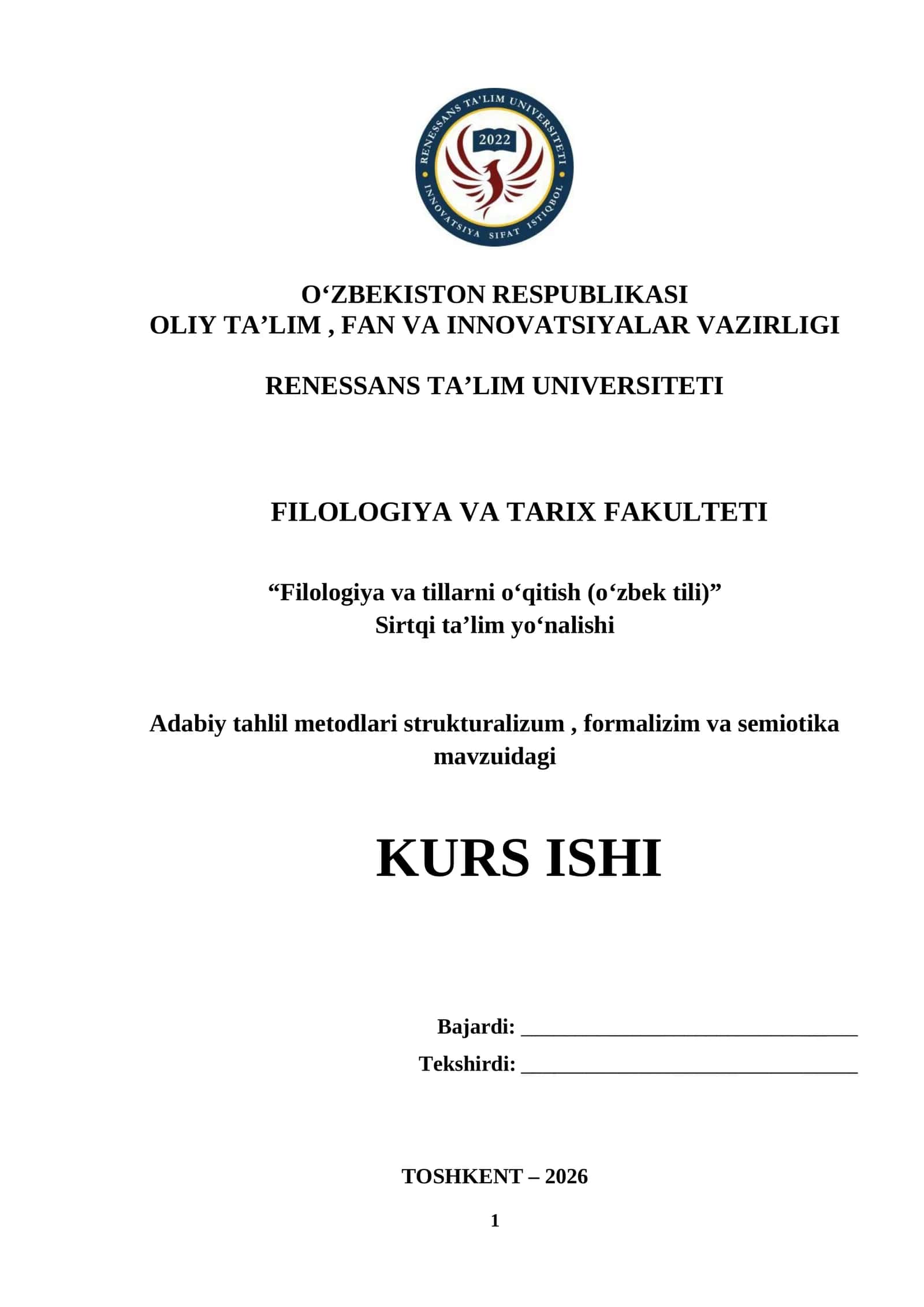 Adabiy tahlil metodlari strukturalizum, formalizim va semiotika 1