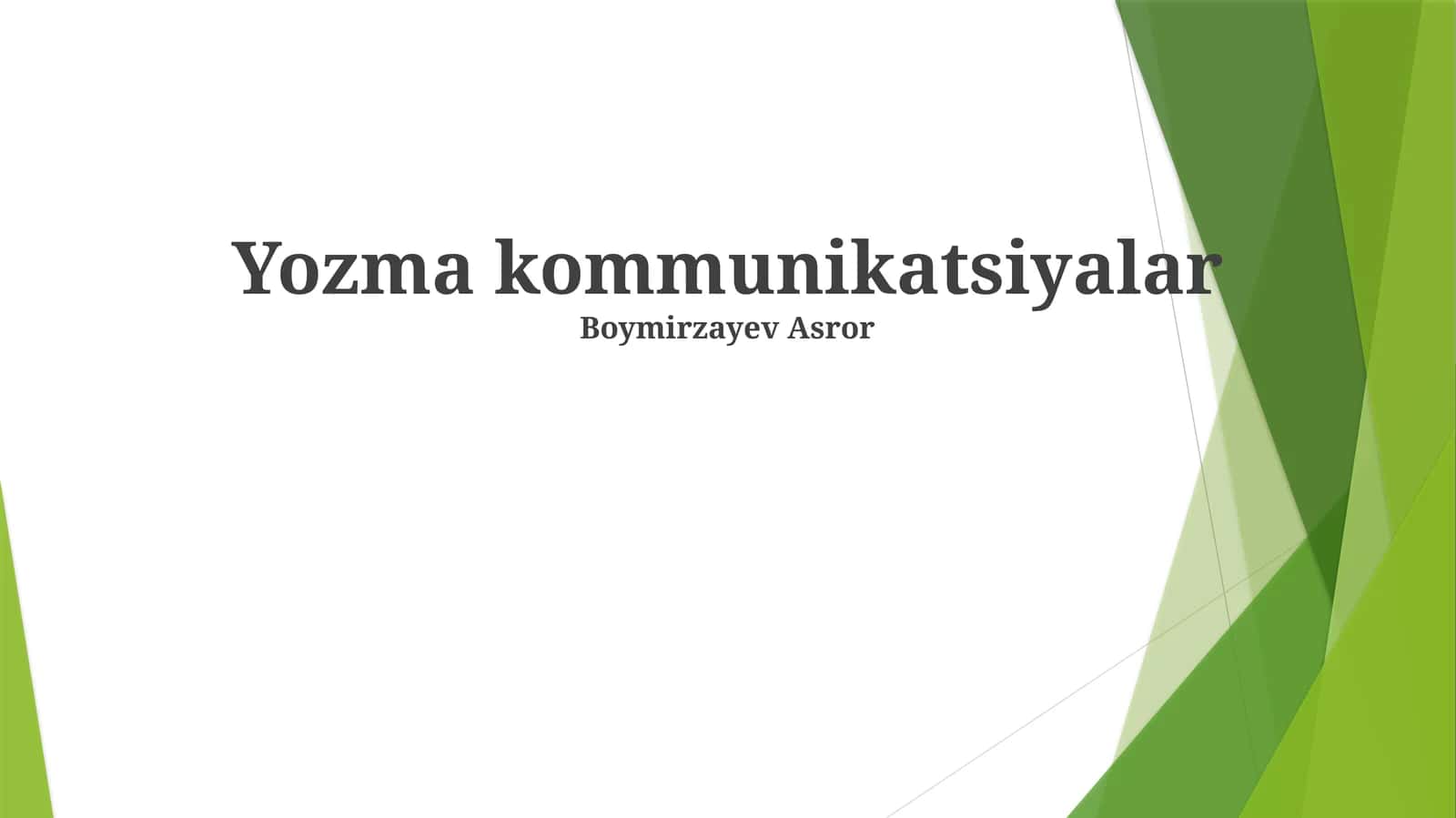 Yozma kommunikatsiyalar 1