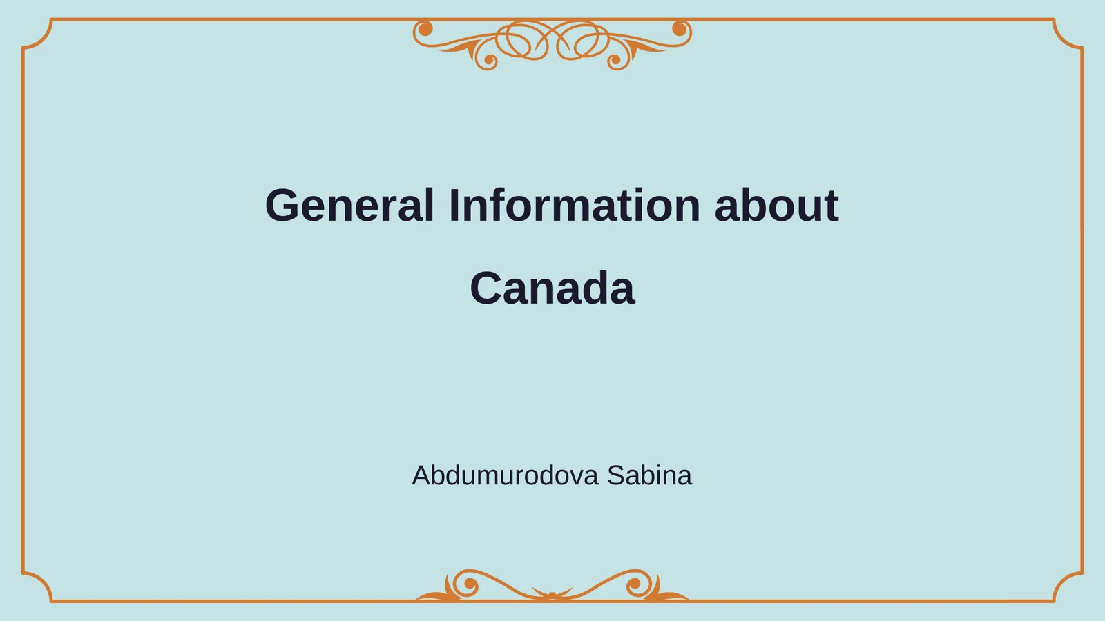 General Information about Canada 1