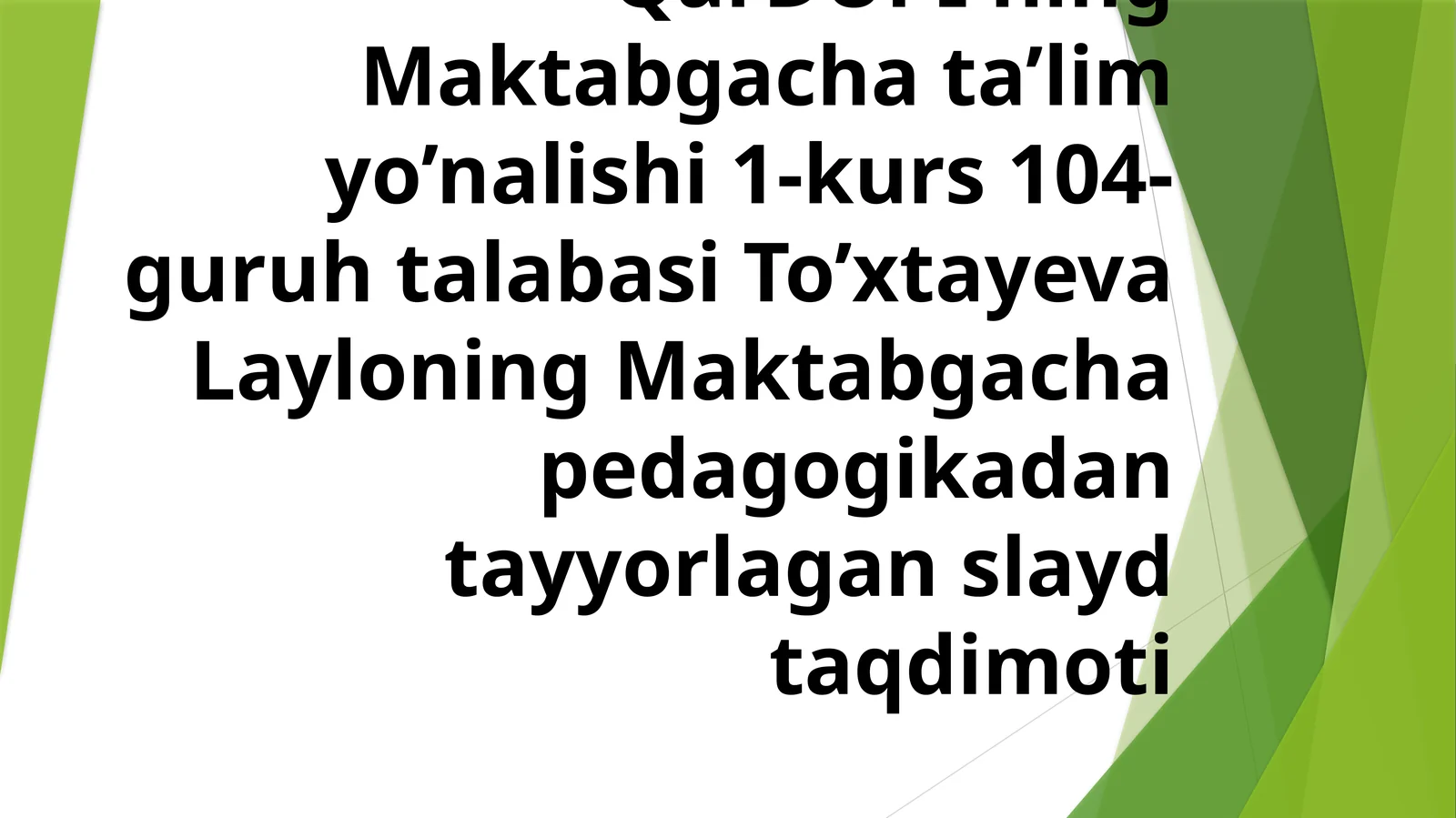 Maktabgacha ta’lim nazoratchisi tomonidan metodik ishlarga rahbarlik qilish 1