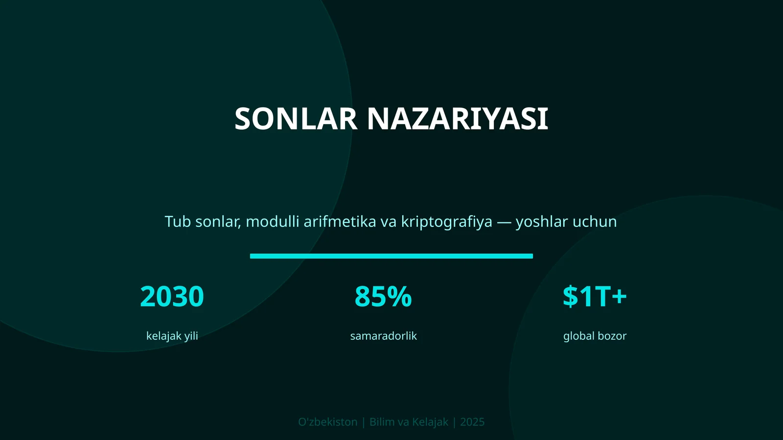 SONLAR NAZARIYASI 1