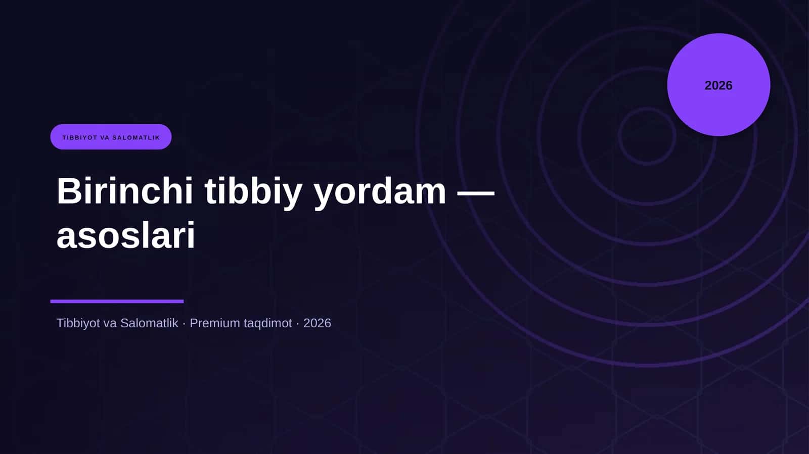Birinchi tibbiy yordam — asoslari 1