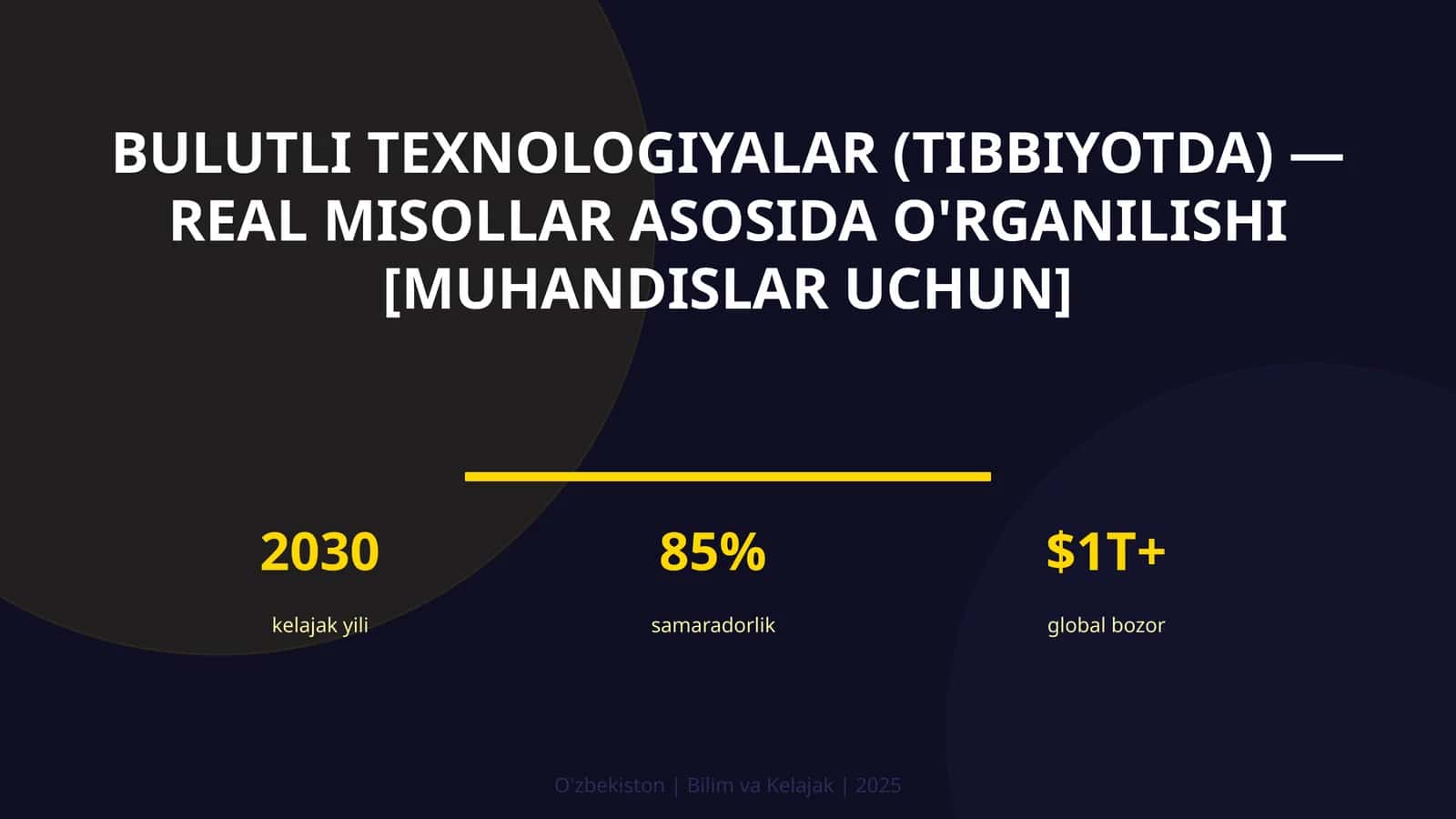 Bulutli texnologiyalar (tibbiyotda) — real misollar asosida o'rganilishi [muhandislar uchun] 1