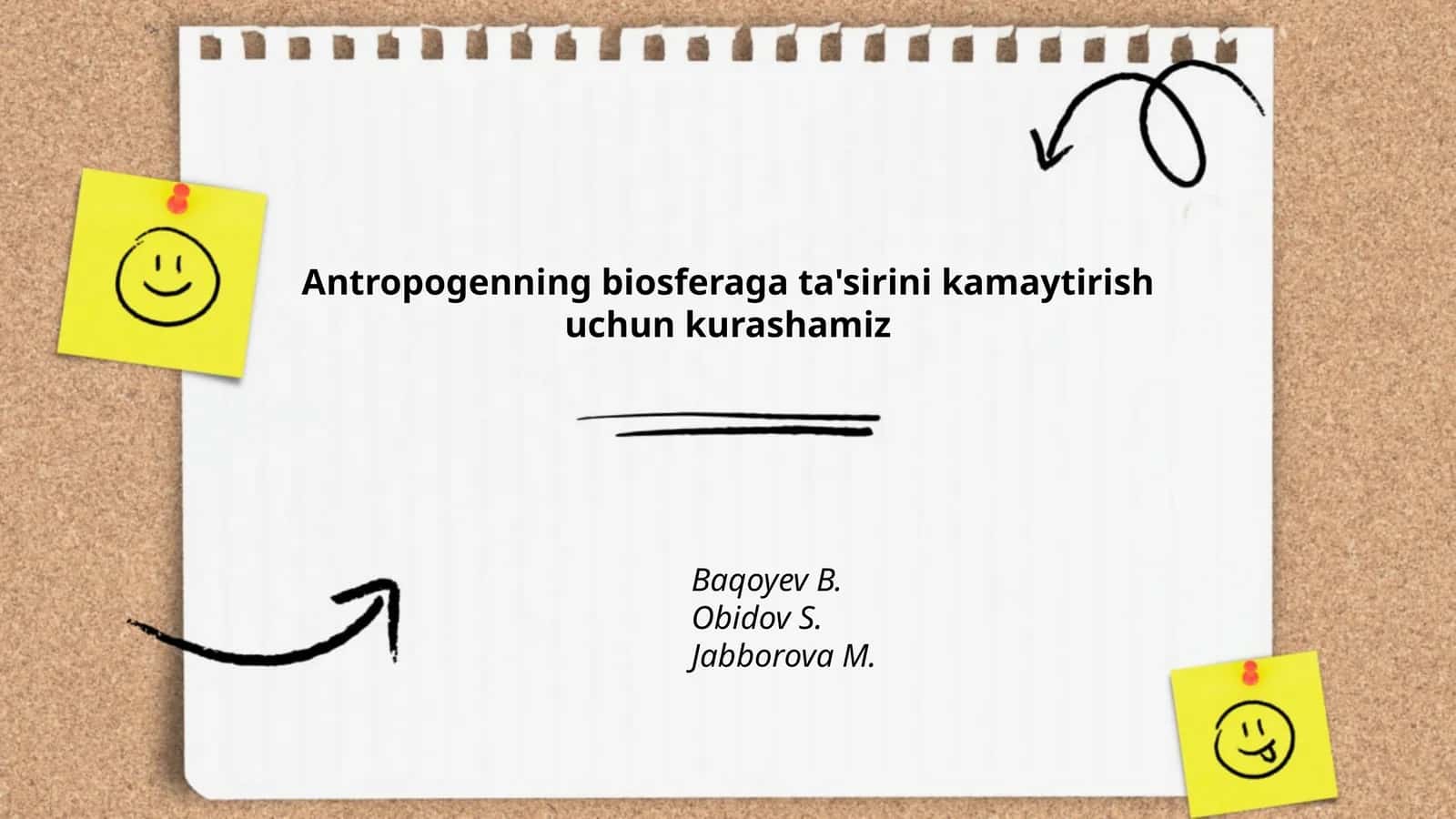 Antropogenning biosferaga ta'sirini kamaytirish uchun kurashamiz 1