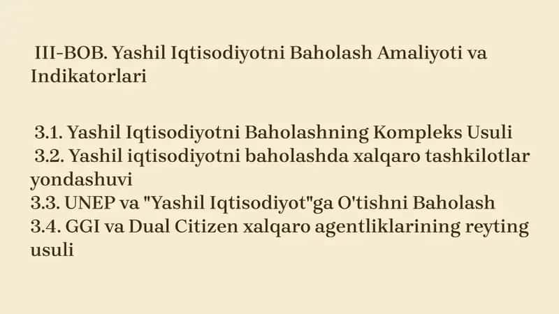Yashil Iqtisodiyotni Baholashning Kompleks Usuli 1