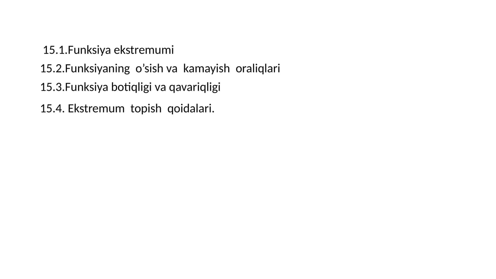 Ekstremum topish qoidalari 1