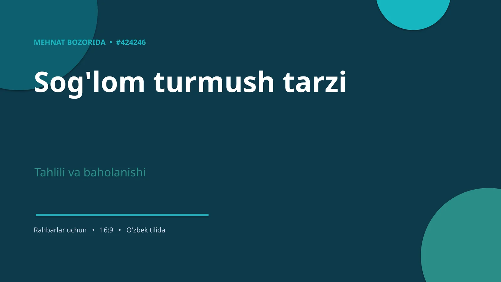 Sog'lom turmush tarzi 1