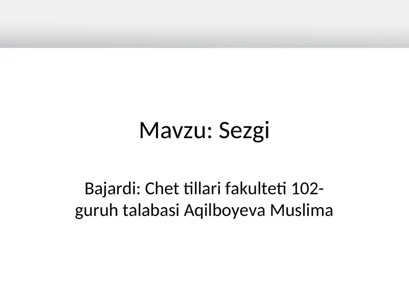 Sezgi 1