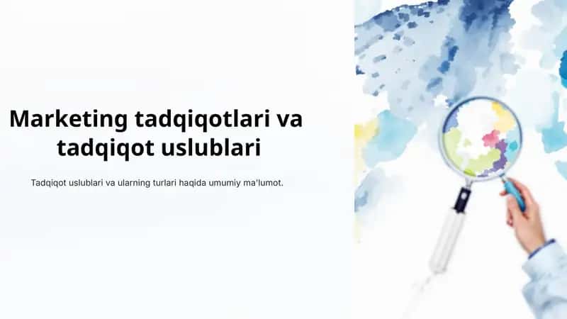 Marketing tadqiqotlari vatadqiqot uslublari 1