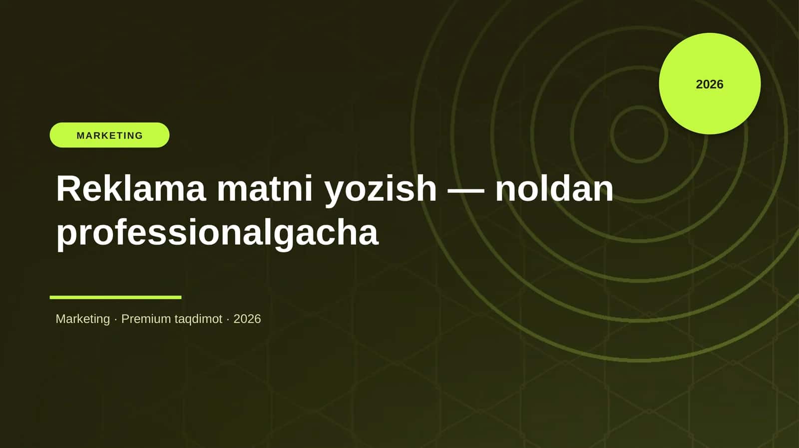 Reklama matni yozish — noldan professionalgacha 1