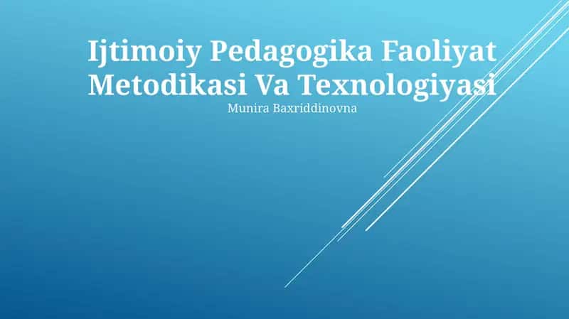 Ijtimoiy Pedagogika Faoliyat Metodikasi Va Texnologiyasi 1