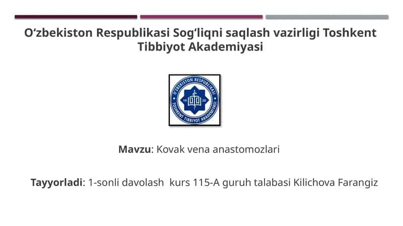 Kovak venaanastomozlari 1