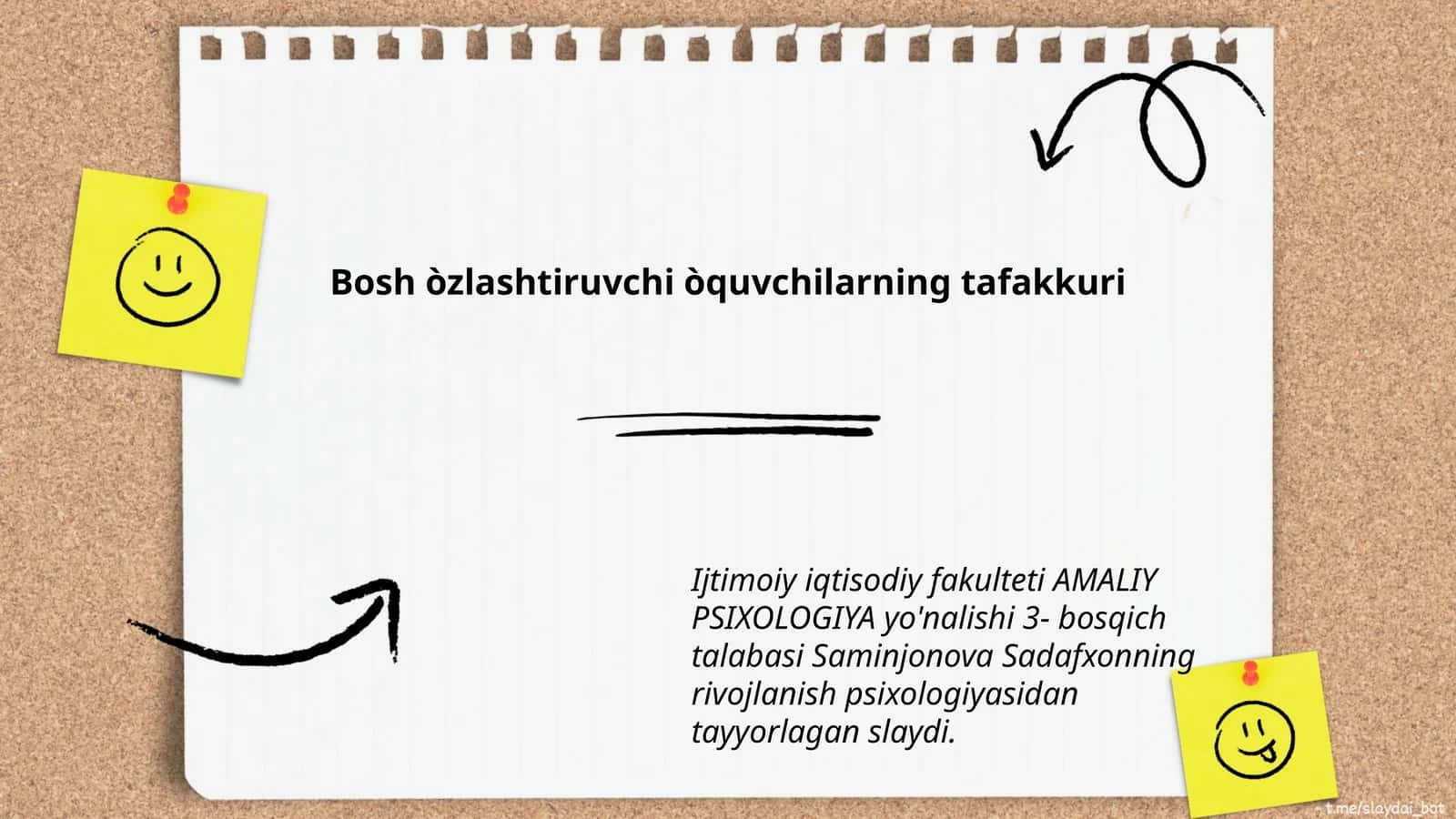 Bosh òzlashtiruvchi òquvchilarning tafakkuri 1
