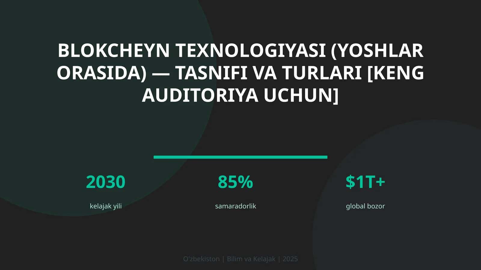 Blokcheyn texnologiyasi (yoshlar orasida) — tasnifi va turlari [keng auditoriya uchun] 1