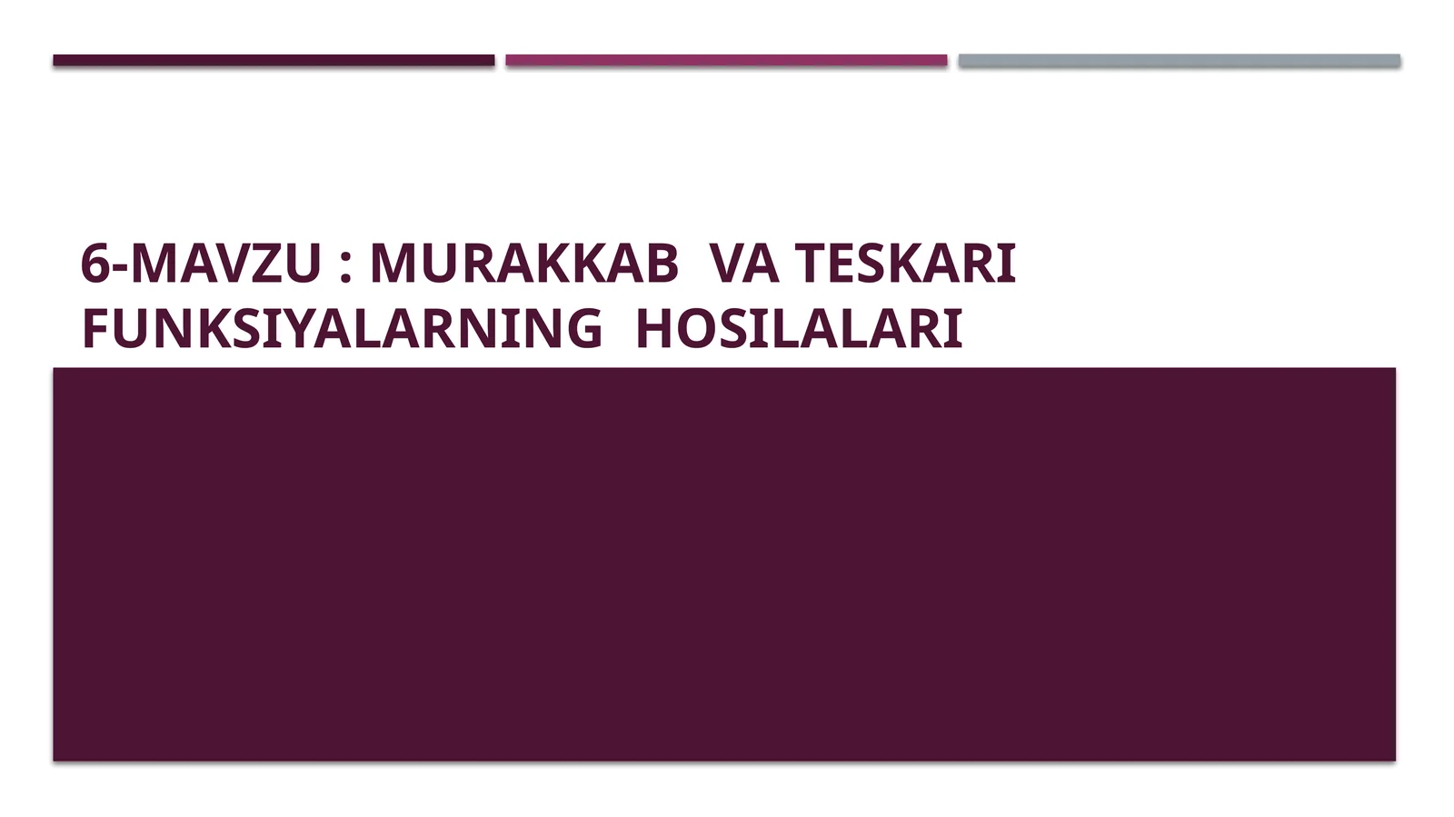 MURAKKAB VA TESKARIFUNKSIYALARNING HOSILALARI 1