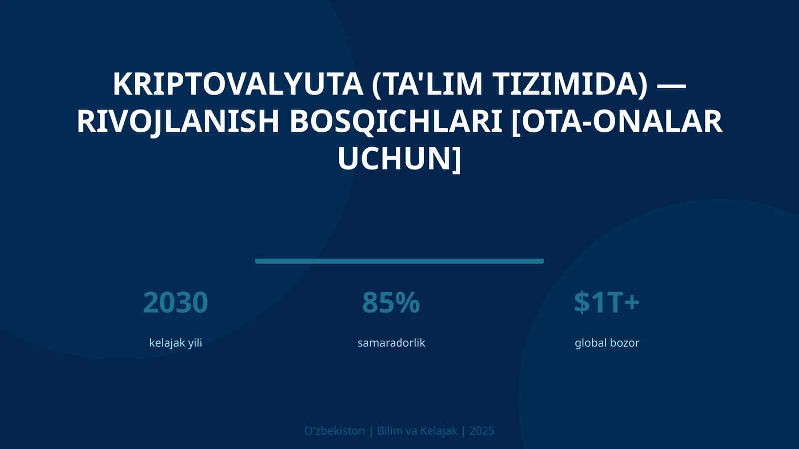 Kriptovalyuta (ta'lim tizimida) — rivojlanish bosqichlari [ota-onalar uchun] 1