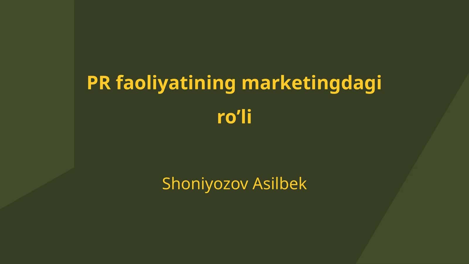 PR faoliyatining marketingdagi ro’li 1