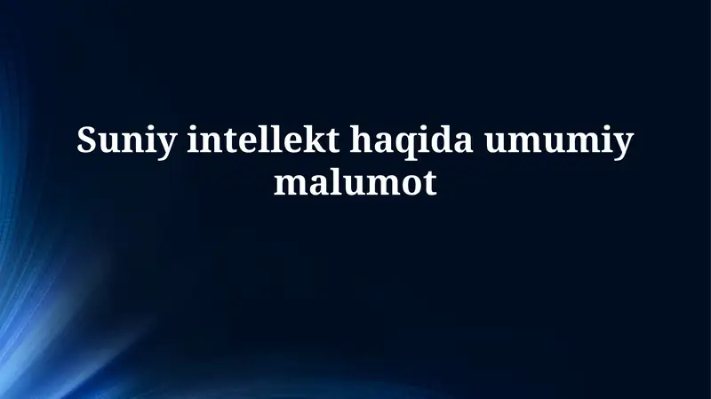 Sun'iy intellekt 1