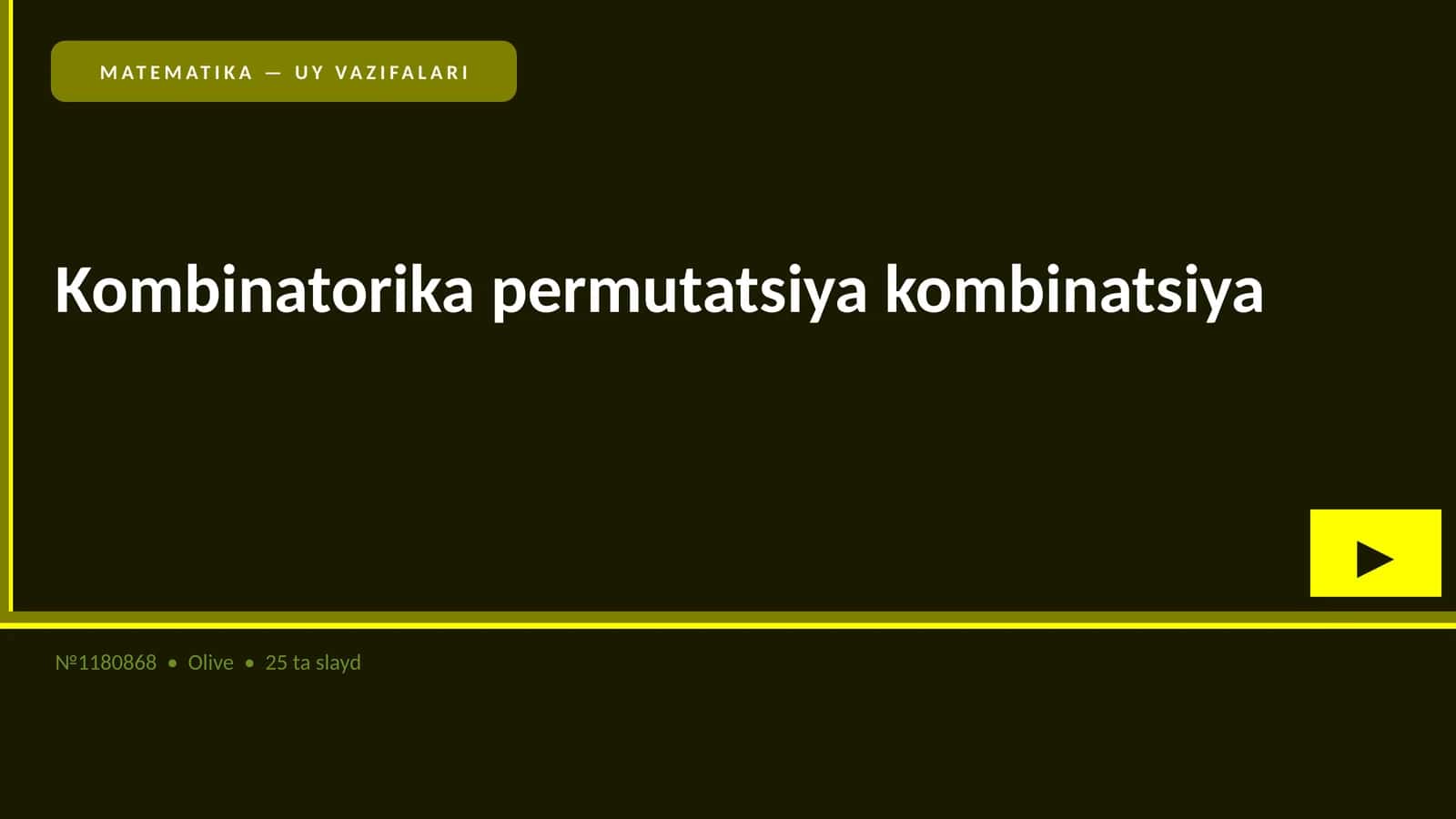 MATЕМATIKA — UY VAZIFALARI 1