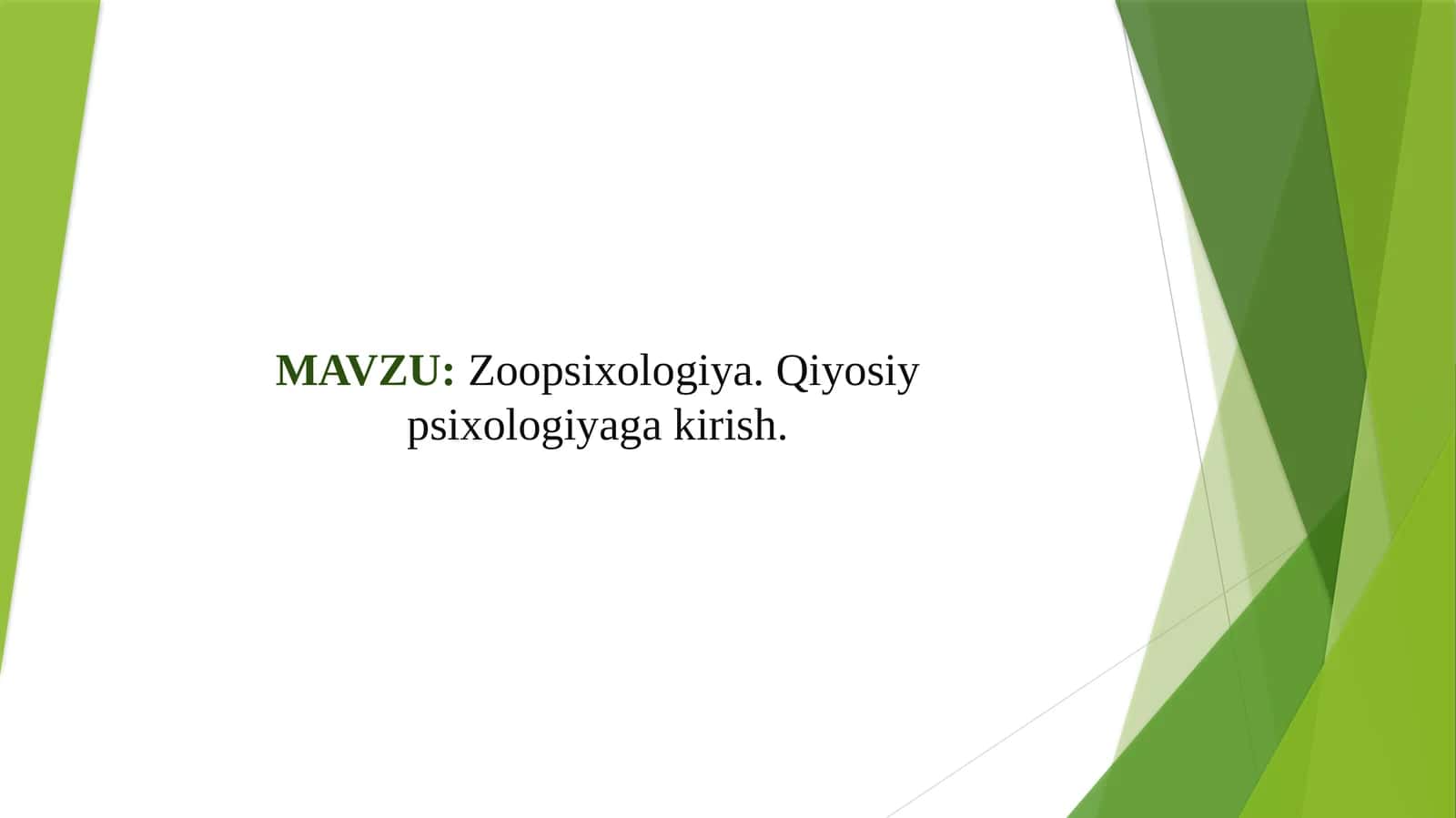 Zoopsixologiya. Qiyosiy psixologiyaga kirish. 1