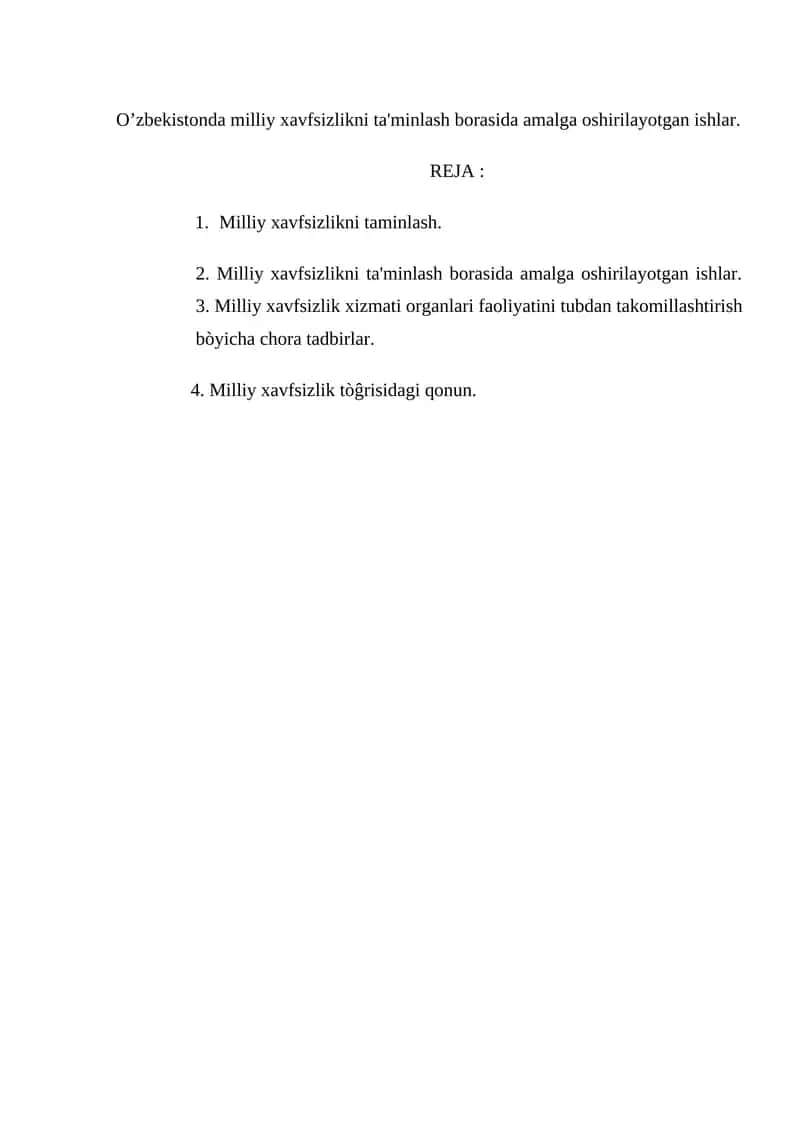 Milliy xavfsizlikni ta'minlash 1