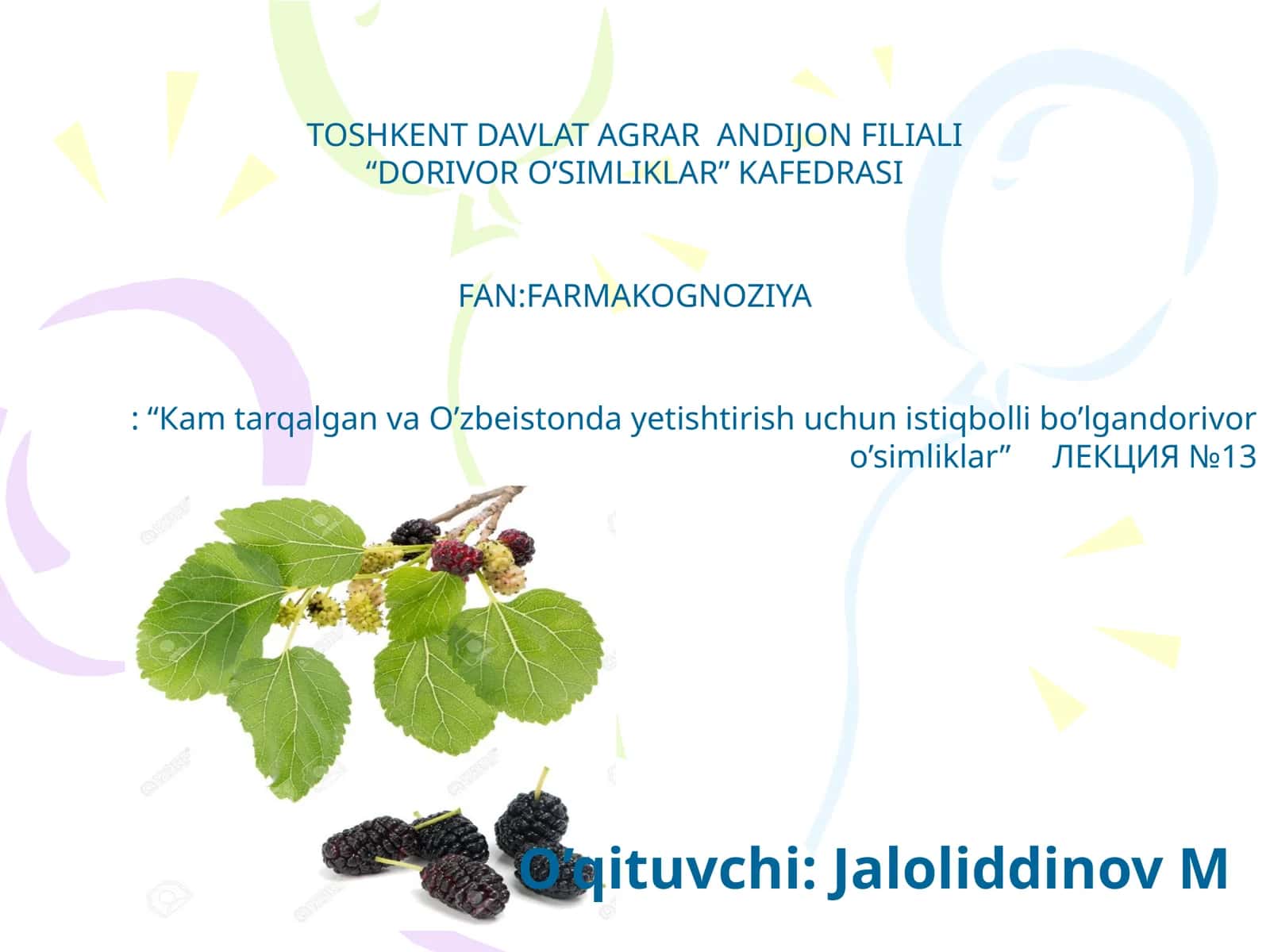 DORIVOR O’SIMLIKLAR 1