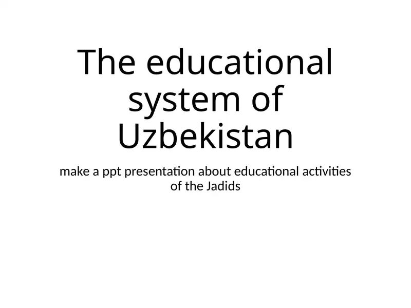 Educational activities of the Jadids 1