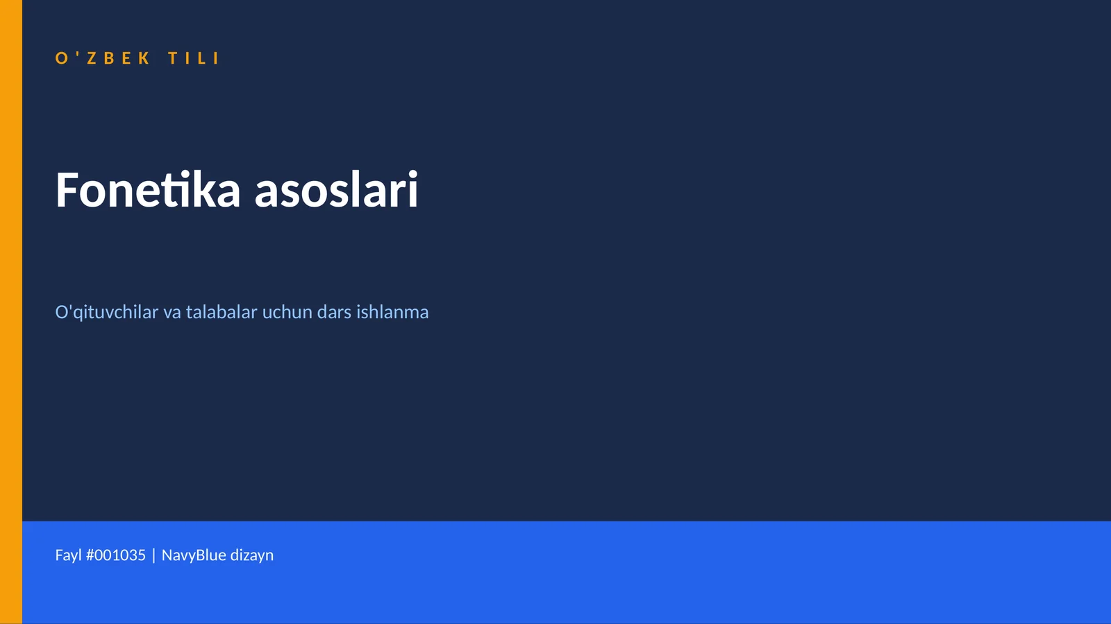O'zbek Tili Fonetika asoslari 1