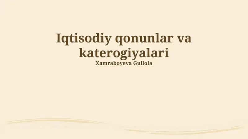 Iqtisodiy qonunlar va kategoriyalari 1