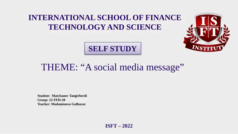 A social media message 1