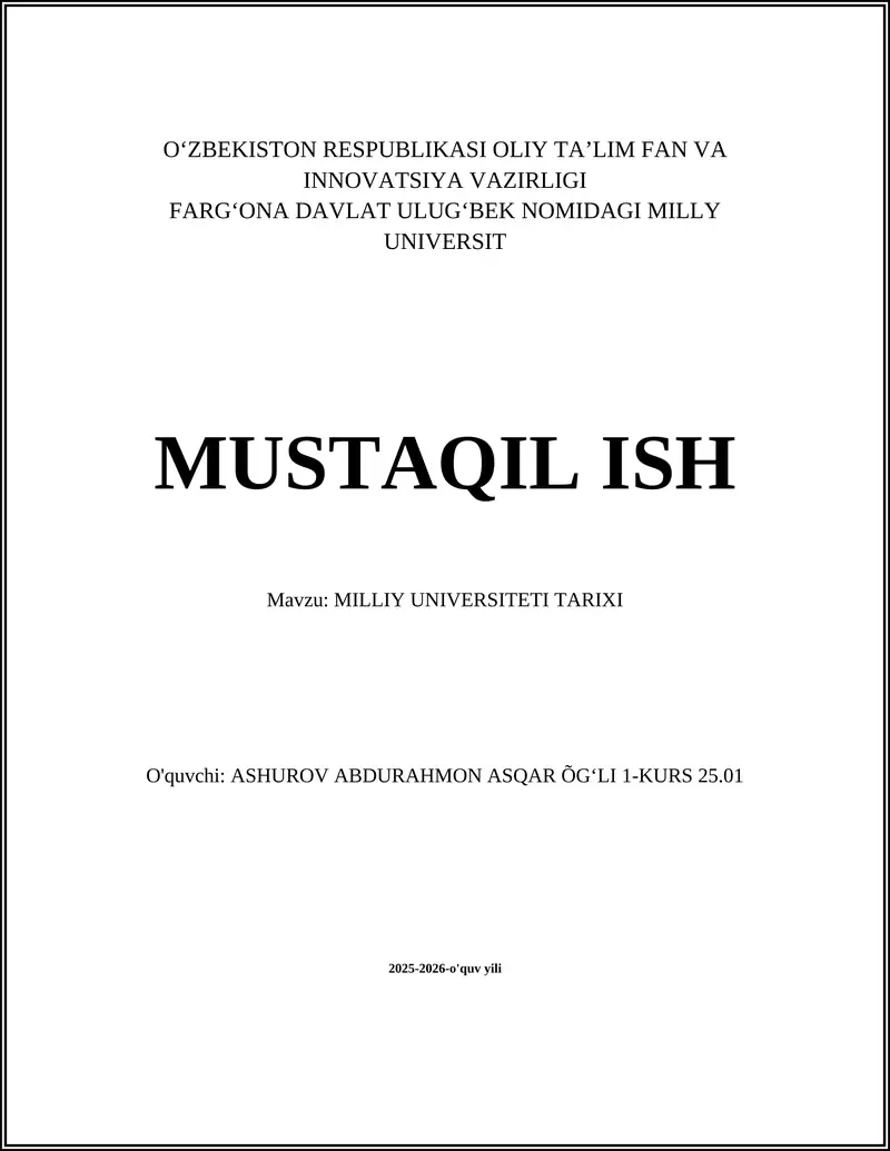 Milliy universiteti tarixi 1