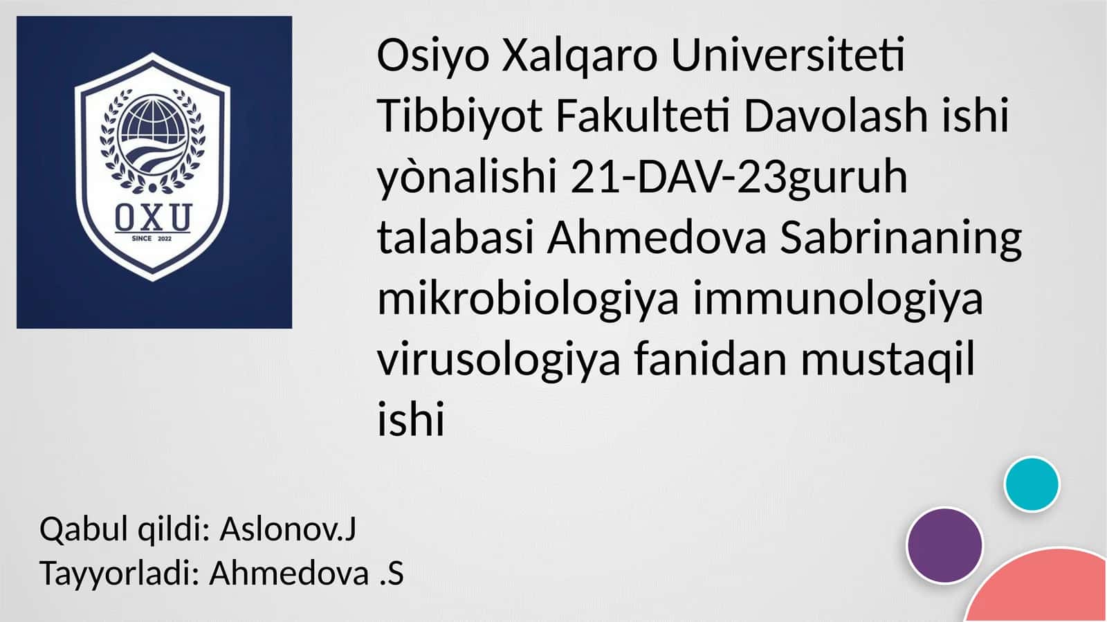 Leptospirozlar odamlar va hayvonlarga ta'sir qiladigan bakterial infektsiya. Alomatlari, laboratoriyadiagnostikasi va profylaktika haqida malumot 1