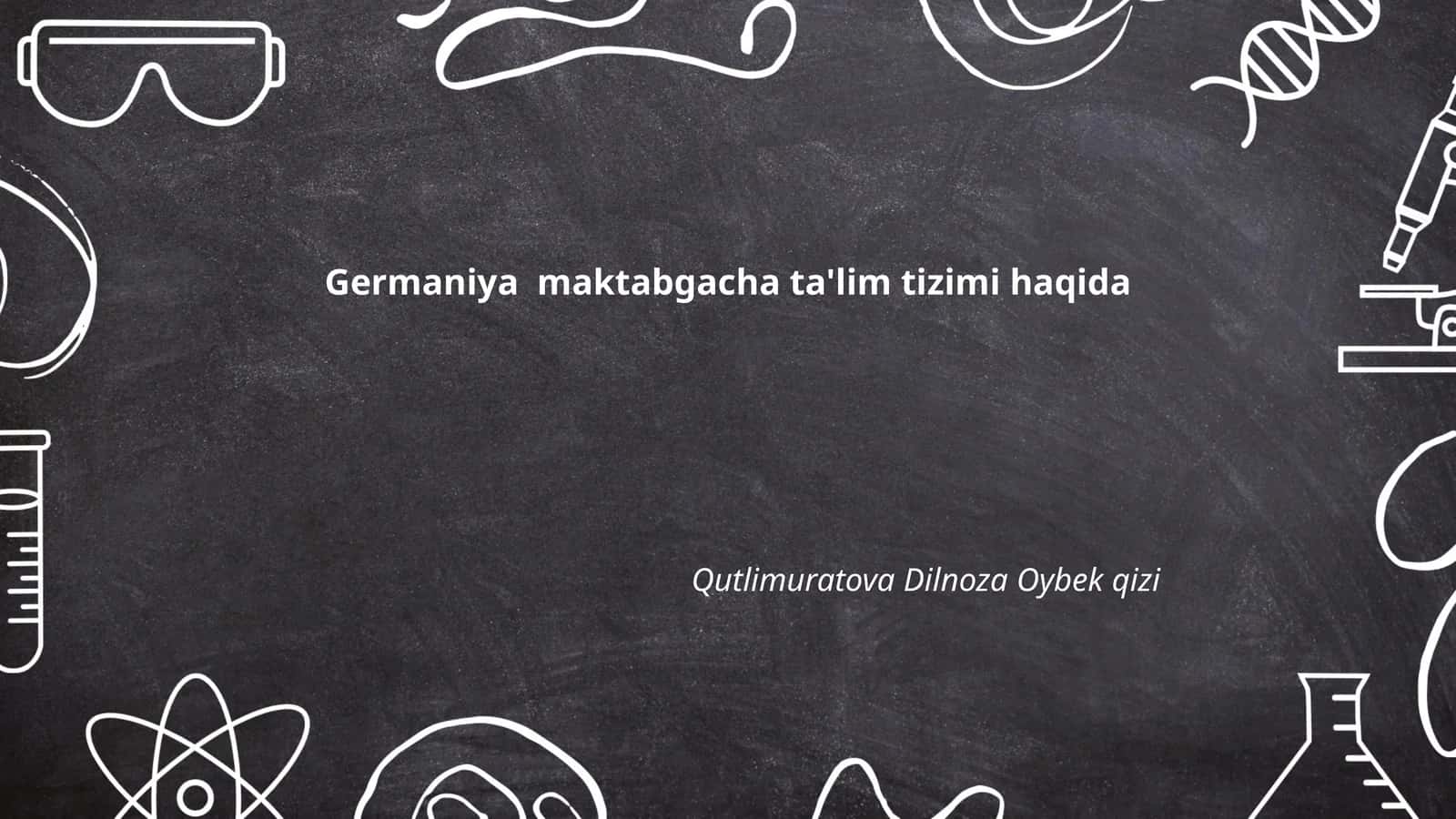 Germaniyada maktabgacha ta'limning tarixi 1