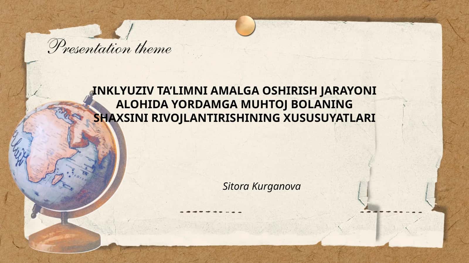 INKLYUZIV TA’LIMNI AMALGA OSHIRISH JARAYONI ALOHIDA YORDAMGA MUHTOJ BOLANING SHAXSINI RIVOJLANTIRISHINING XUSUSUYATLARI 1