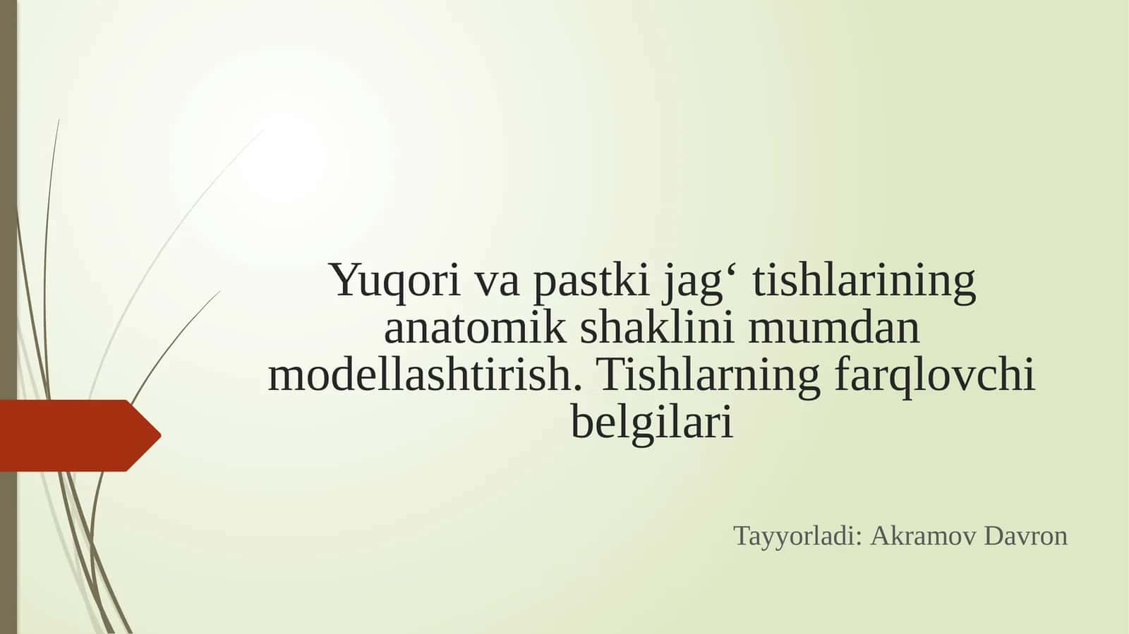 Yuqori va pastkijag‘tishlarining anatomik shaklini muddatli modellashtirish 1