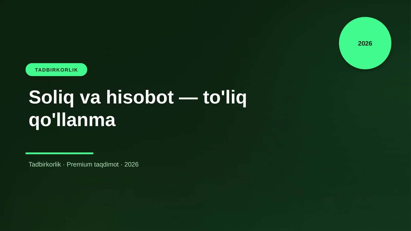 Soliq va hisobot - to'liq qo'llanma 1