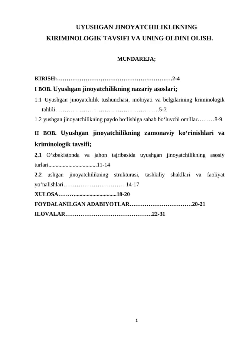 UYUSHGAN JINOYATCHILIKLIKNING KIRIMINOLOGIK TAVSIFI VA UNING OLDINI OLISH 1