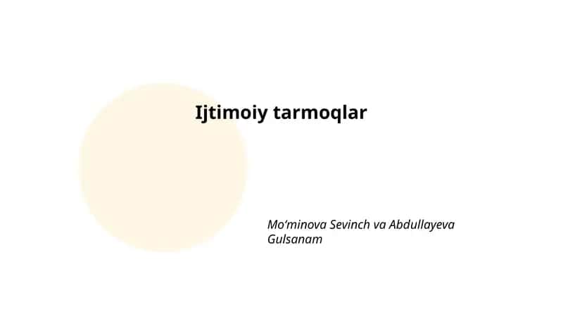 Ijtimoiy tarmoqlar 1